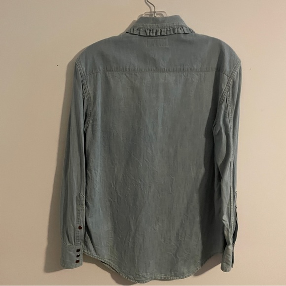 Saint Laurent Chambray Button Down Ruffle Collar - Picture 5 of 7